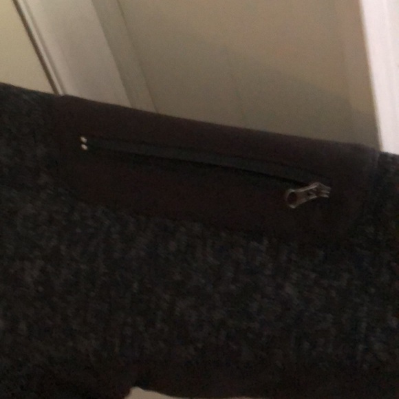 Blackish Gray Zip Up Fleece Sweater With Arm Zipper - Picture 3 of 4